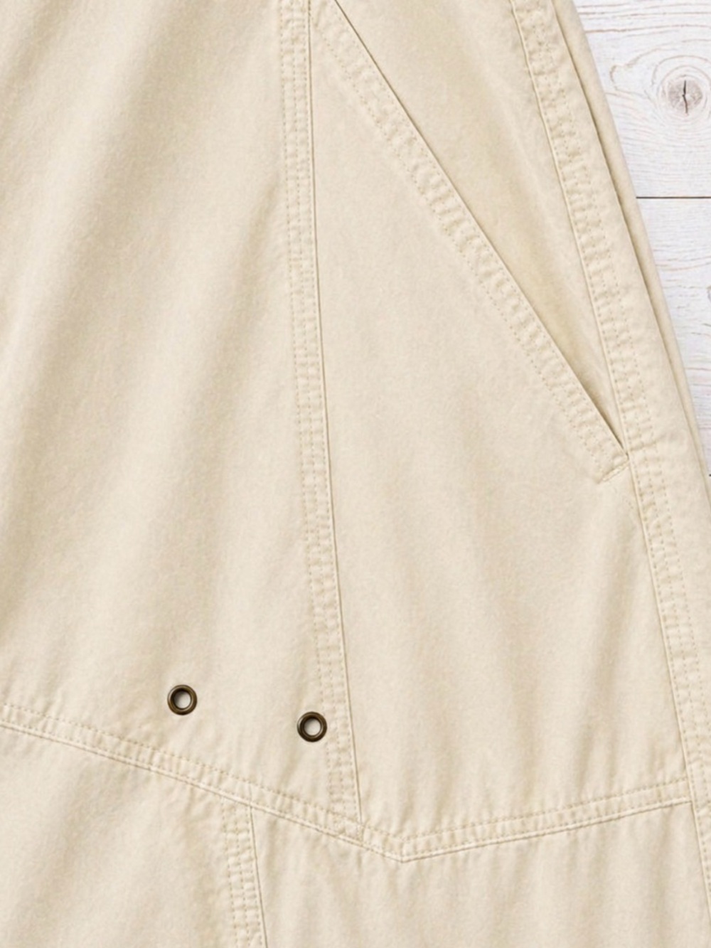 Caribbean Joe Cream Cotton Cargo Capri Pants Drawstring Coastal Beach ~ Size 14 - Picture 9 of 12